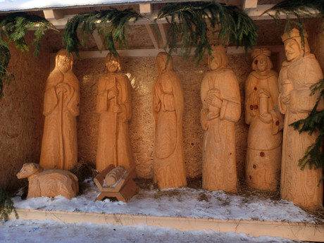 the nativity sceen in the town