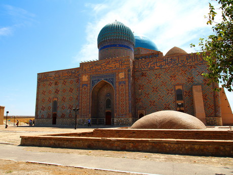 a mausoleum in Turkestan